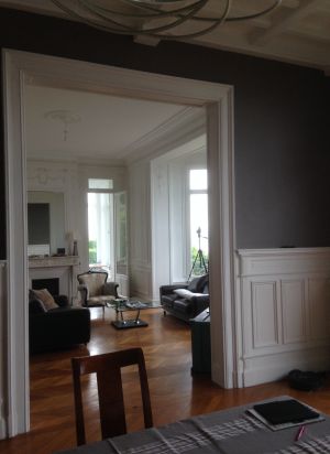 Rénovation Décoration parquet + Maître en couleur séjour maison St Adresse